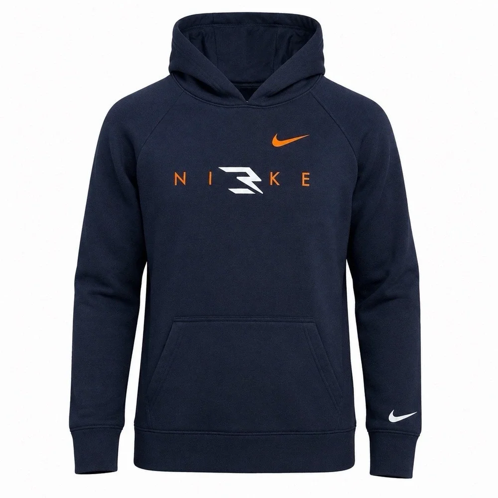 Nike 3Brand By Russell Wilson Wordmark Hoodie Youth LG Navy Pullover Fleece